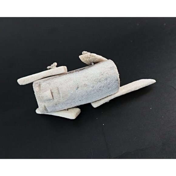 Vintage Inuit Carved Sculpture Jointed Small Doll Caribou Bone - Picture 5 of 9